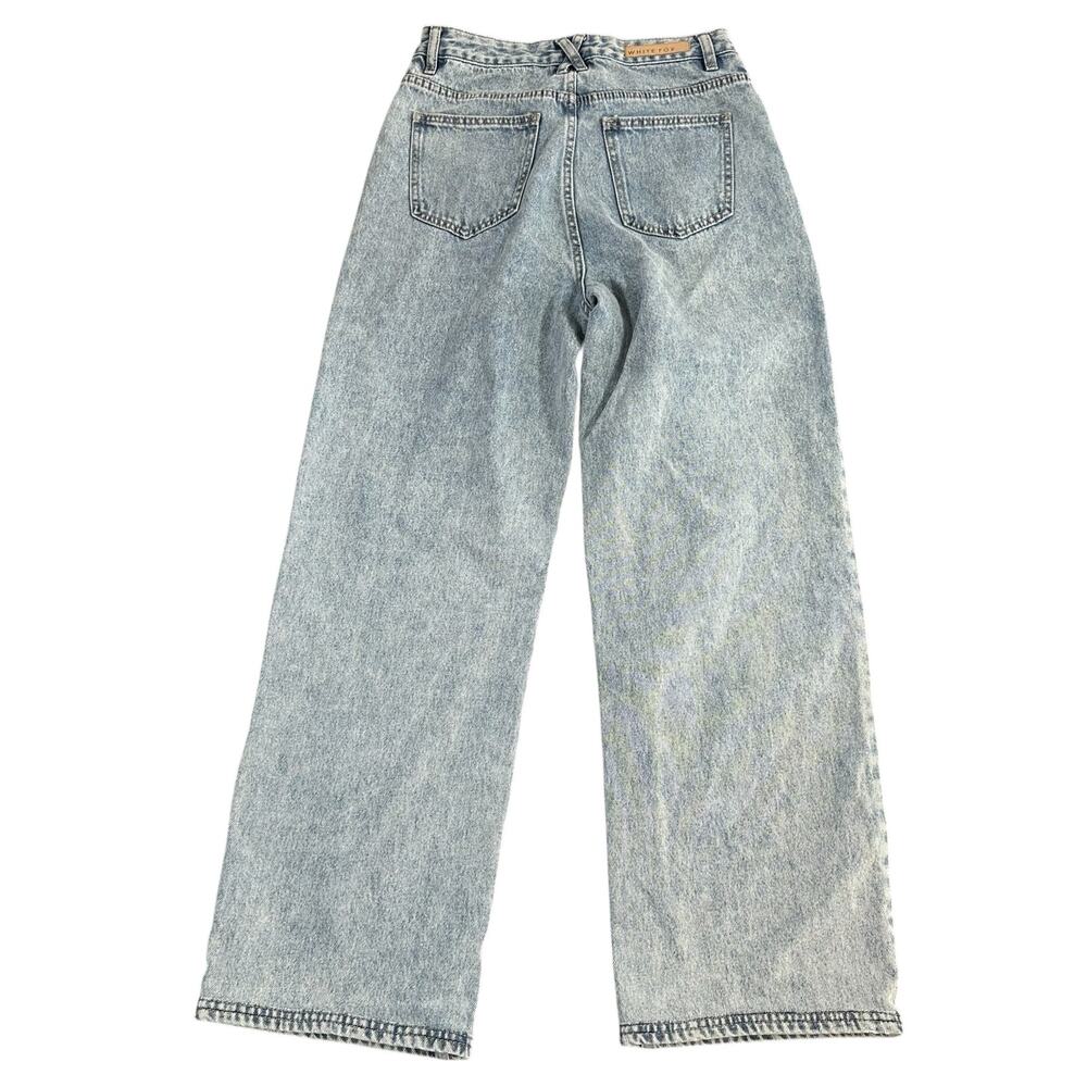 White Fox Women's Take My Time High Rise Straight Leg Jeans Washed Blue Size M - Picture 3 of 9